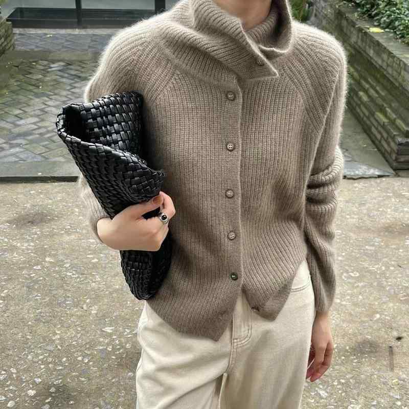 レディース 絨毛 編み物 ジレー 秋冬 高領 ゆったり 朦々たる 生あたたかい パステル色の 原料品 出で立つ用 惜しみ無い表現スタイル レディースファッション-トップス-ニット・セーター