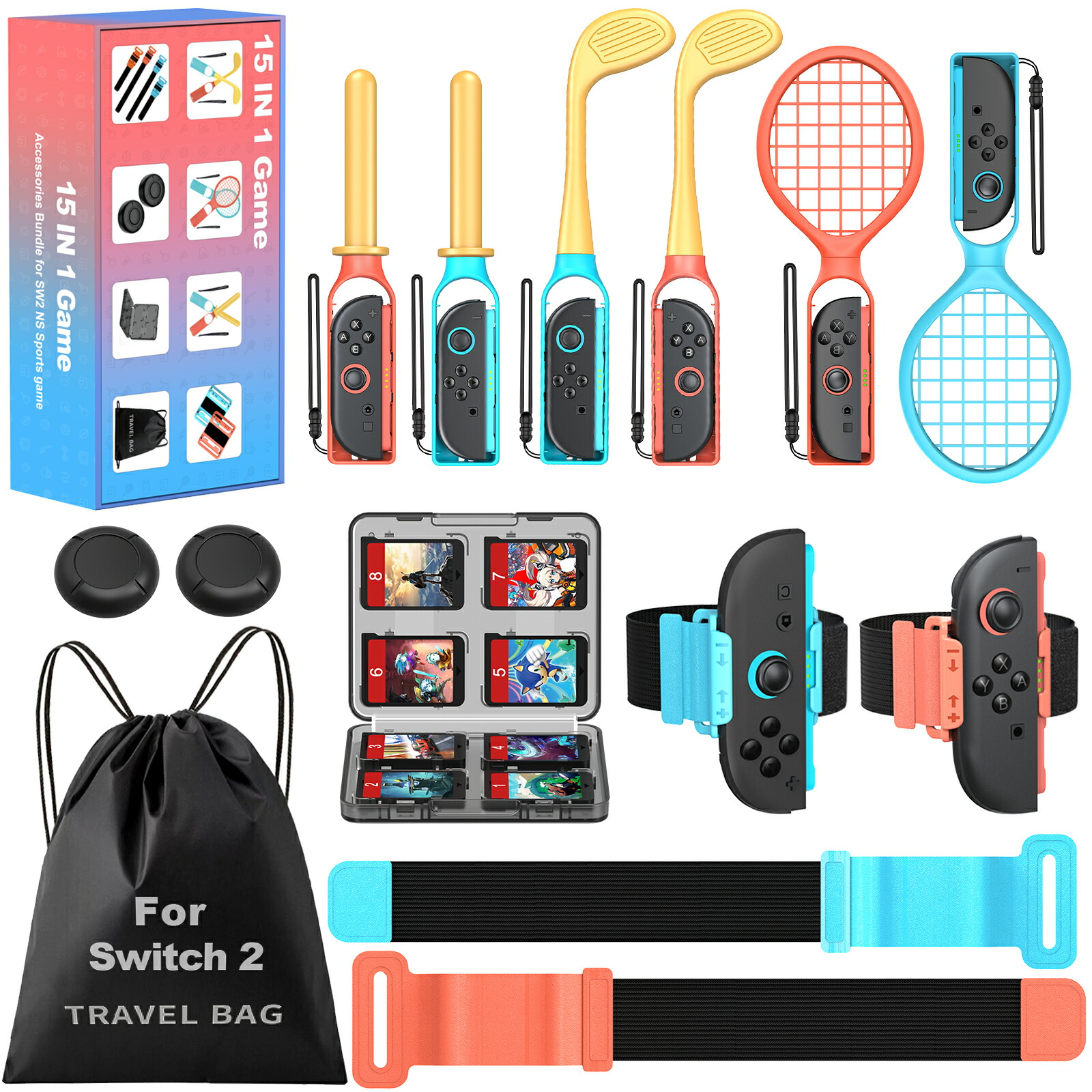 【22 in 1セット】 Nintendo Switch2 Sports ゲーム用 アクセサリーセット アクセサリバンドル 体感ゲーム対応 対戦実装 没入感体験 体感スポーツ対応 ニンテンドースイッチ2スポーツ BEBONCOOL アクセサリ スイッチ2 スポーツ セット 送料無料 一年保証