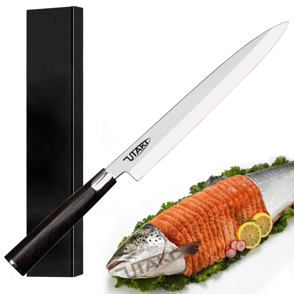 Utaki 柳刃包丁 切付包丁 刺身包丁 V金10号 刃渡り265mm 料亭で出されるような美しいお刺身がご家庭でも作れます|felicitastore