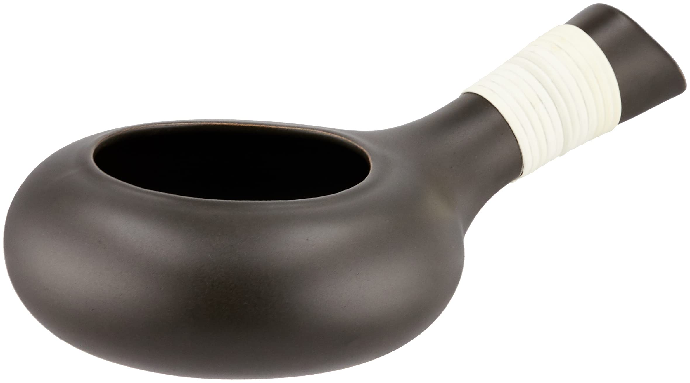 Y1069 常滑焼 藤巻焙烙 富仙黒 24cm(取っ手含む) (炮烙 炮碌 炒鍋 焙煎 焙じ器 ロースター ほうろく ほうらく ごま炒り器 日本製)F1169 (黒)|felicitastore