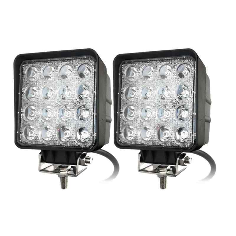 カシムラ LEDワークライト16灯 48W 黄発光 2個セット LED16灯 黄色 48W 2000lm 3000K ノイズ対策 IP67 DC12/24V NML-109