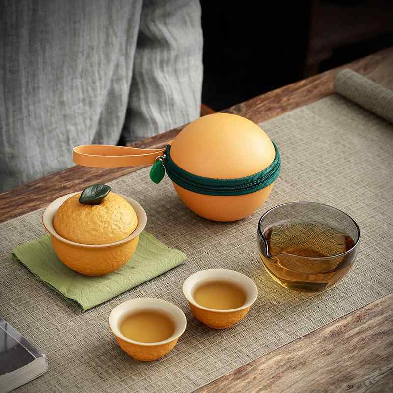 茶具セット 旅行用 陶器 ティーポット ティーカップ 家庭用 携帯 ポータブル 軽量 セラミック 湯のみ 急須 日常使い ギフト向き