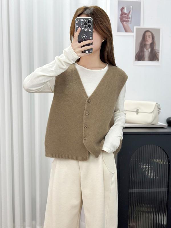 ニット ベスト 女性用 無袖 レトロ 秋冬 レイヤード 小柄 暖かみ 編み込み トップス ガードル キャミソール インナー コーディネート