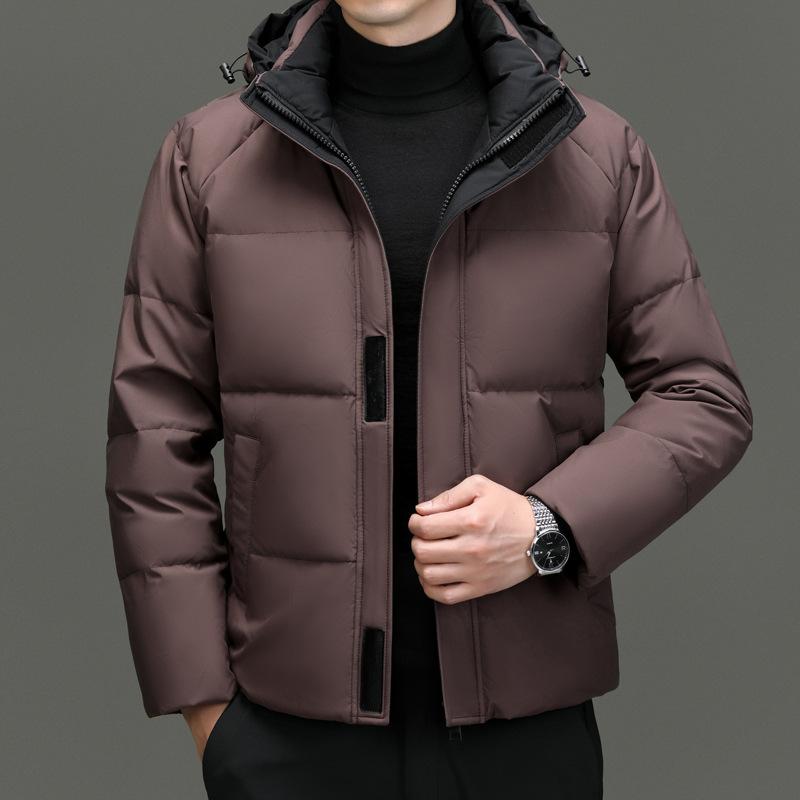 ダウンジャケット メンズ 冬用 カジュアル フード付き 暖か アウター 軽量 防風 普段使い