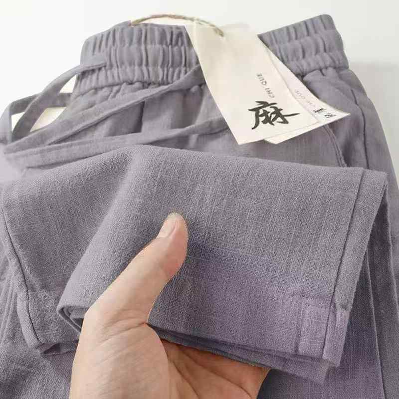 ロングパンツ メンズ レディース 夏用 接触冷感 薄手 コットン リネン ストレート ルーズ ワイド シルエット カジュアル スポーツ 日常使い 吸湿速乾