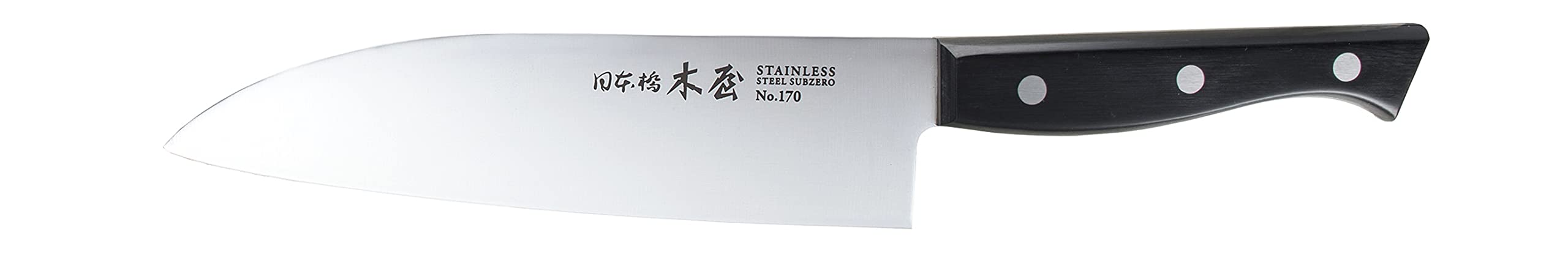 木屋 洋包丁 No.170 三徳包丁 (鎌型) 175mm ステンレス｜felicitastore