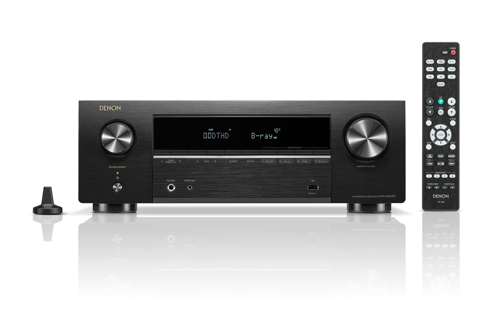 デノン Denon AVR-X580BT 5.2ch AVサラウンドレシーバー 8K Ultra HD、HDR10+、 eARC対応/ブラック AVR-X580BTK｜felicitastore