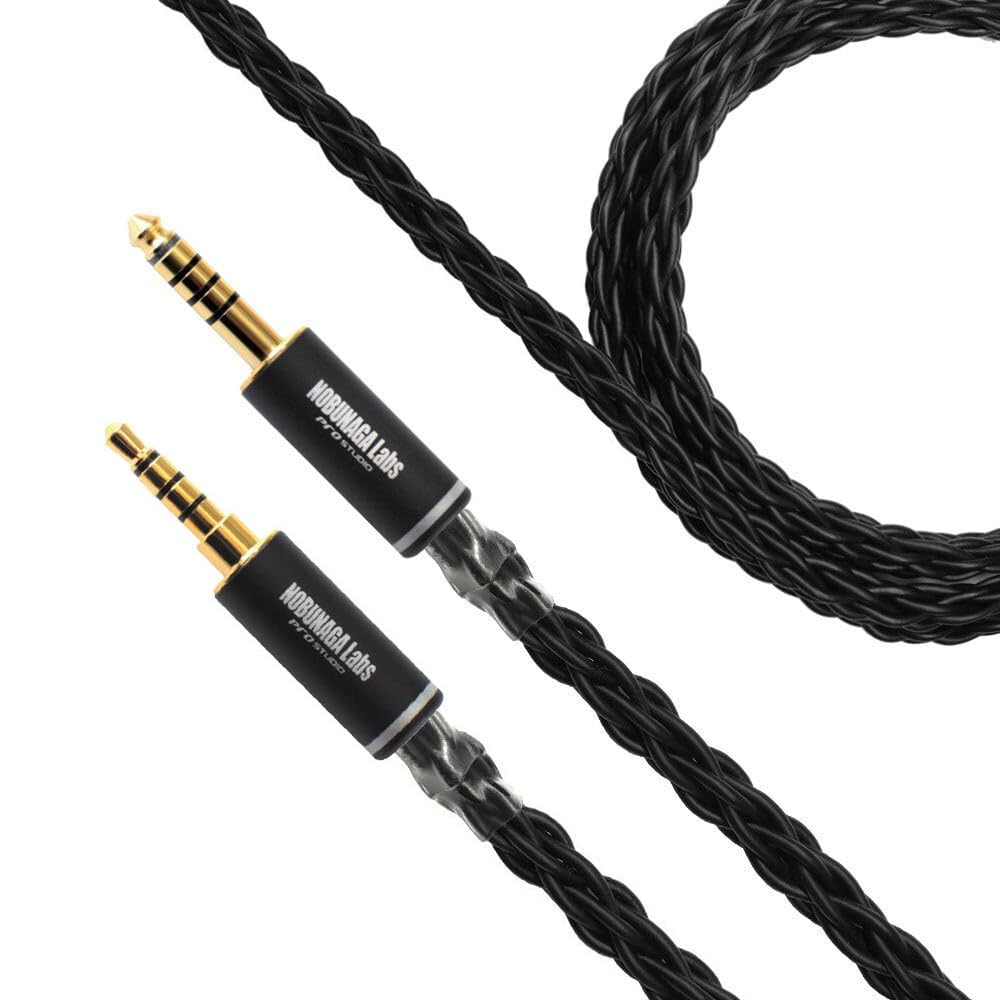 NOBUNAGA Labs ヘッドホン用バランス対応リケーブル 黒龍(こくりゅう) 【4.4mm5極バランス/3.5mm4極バランス】NLA-KYU|felicitastore