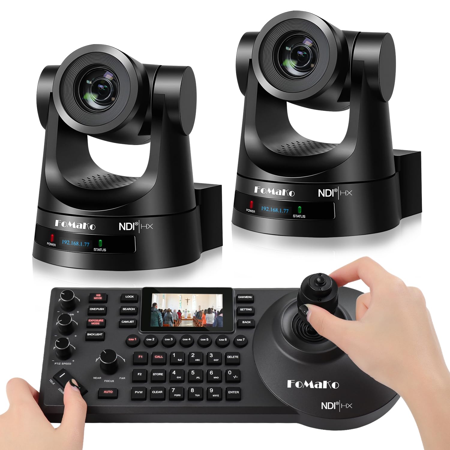 FoMaKo NDI|HX3 PTZカメラ NDI/3G-SDI/HDMI出力 IPカメラ AI 自動追尾 POEサポート HD1080p@60fps 大人数の会議 教育 病院 教会 ライブ配信 イベント対応 天井&壁掛けスタンド付き(NDI 6&NDI|HX3対応)|felicitastore