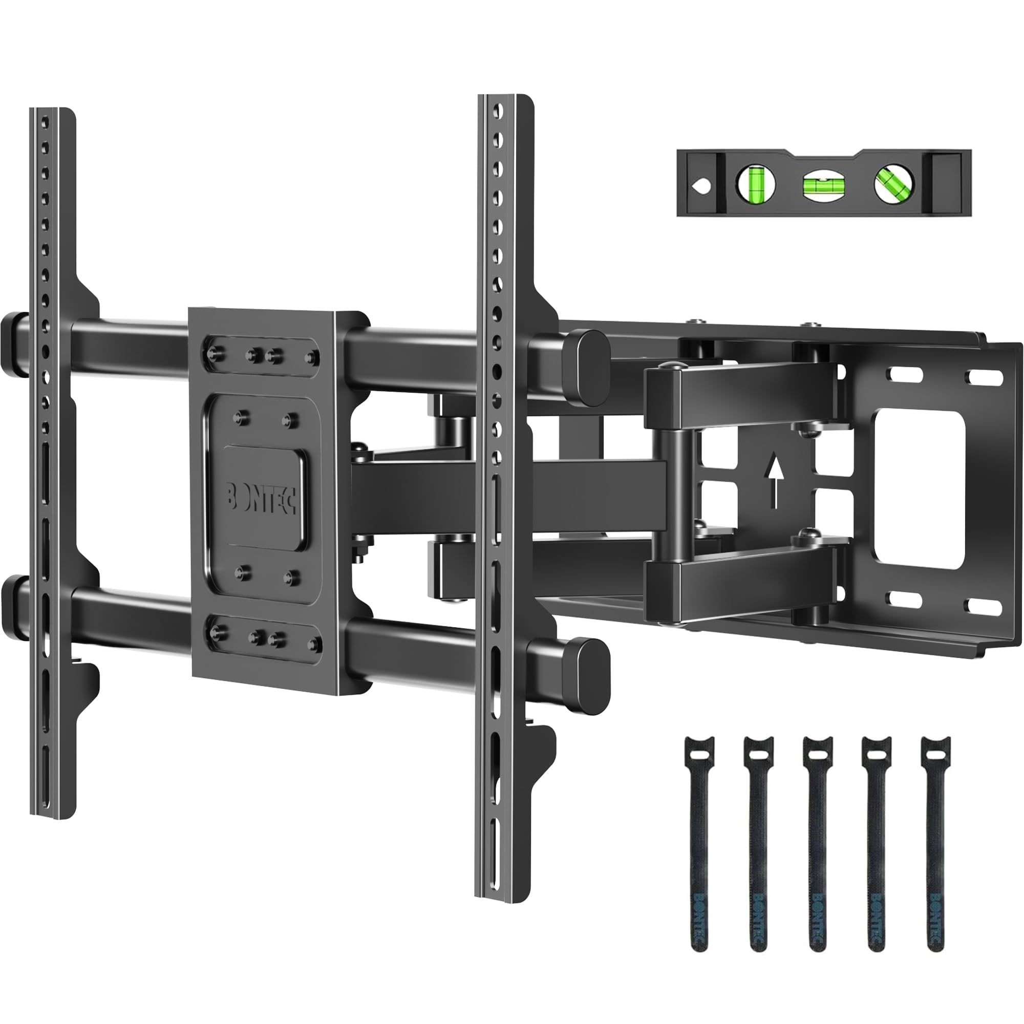 BONTEC テレビ壁掛け金具 32-75インチ 大型耐荷重60kg 対応 VESA600x400mm 可動・チルト&スイベル機能付き tv壁掛け金具 デュアルアーム式 フルモーションテレビかべかけ金具|felicitastore