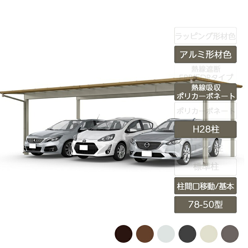 鉄道車両界面 3台用 リクシル LIXIL【フーゴF 足し加える 柱間口民族大移動 基本原則 L50型 78-50型 H28柱 軽銀形材色熱線吸い容れるポリカーボネート】