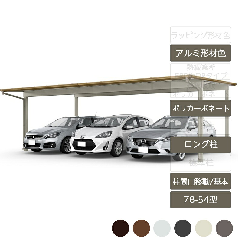 鉄道車両界面 3台用 リクシル LIXIL【フーゴF つけ加える 柱間口民族大移動 基本理念 L54型 78-54型 ロング柱H25 軽銀形材色 ポリカーボネート】