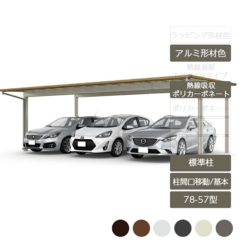 鉄道車両界面 3台用 リクシル LIXIL【フーゴF 足し加える 柱間口民族大移動 基本原則 L57型 78-57型 標準尺度柱H22 軽銀形材色熱線吸い容れるポリカーボネート】