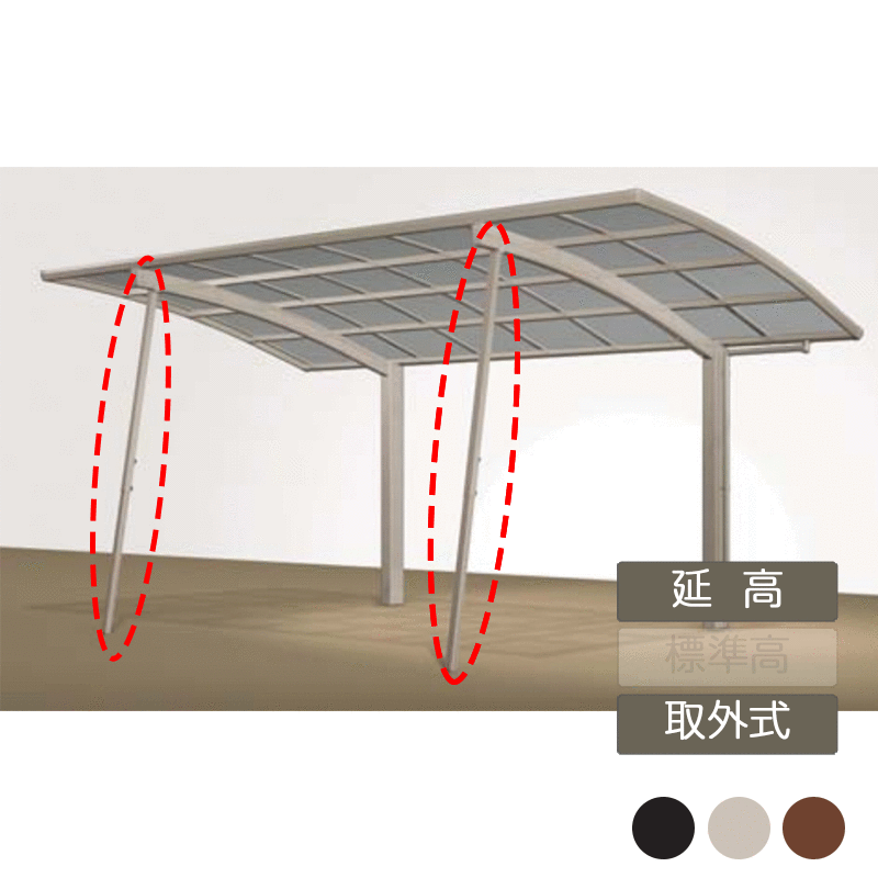 楽天市場】カーポートオプション サポート柱 補助柱 台風対策 強風対策