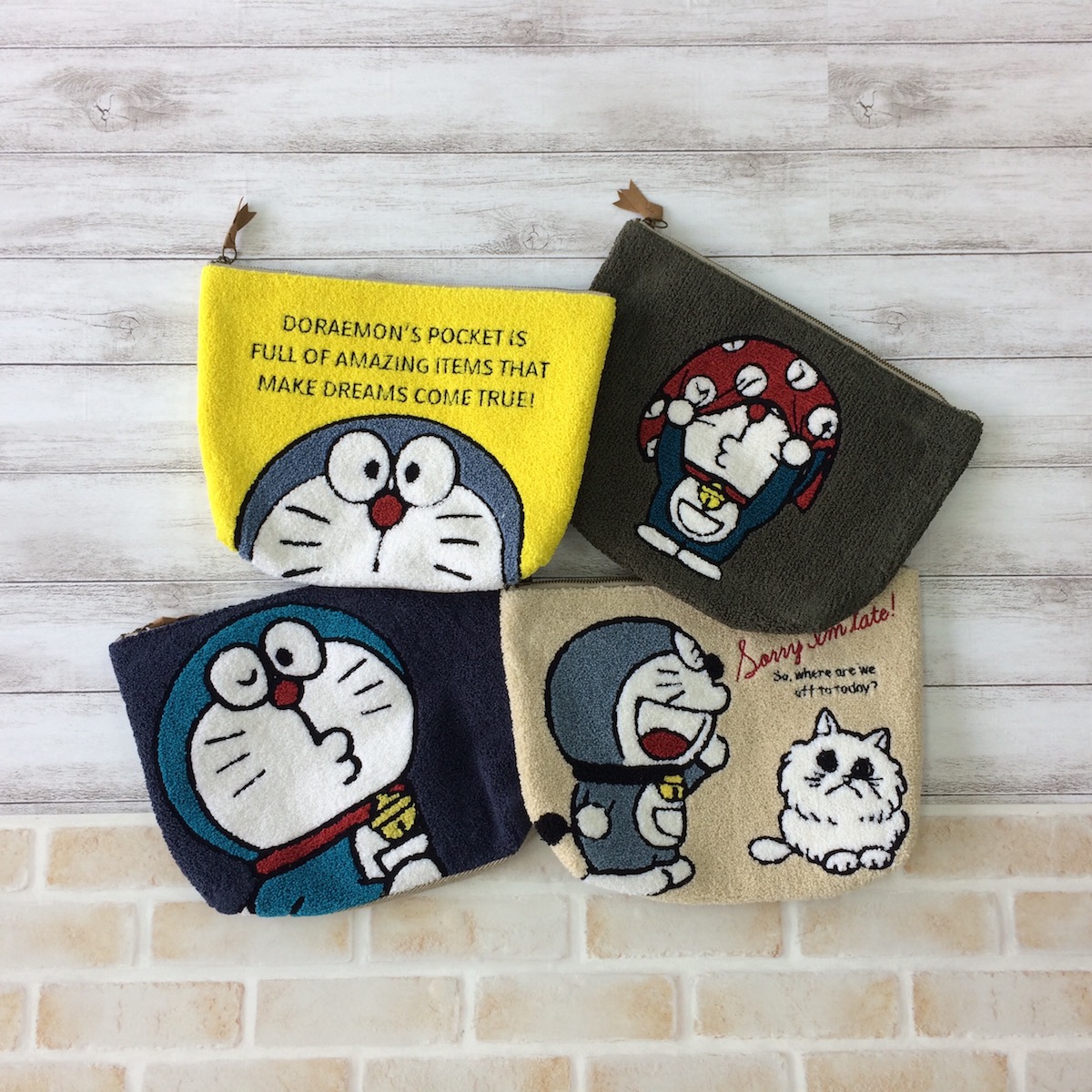 楽天市場 I M Doraemon サガラ 刺繍 ポーチ ドラえもん 大きめ 大容量 かわいい 大人 レディース プレゼント 娘 彼女 おしゃれ キャラクター アイパッドケース グッズ フェリッシュ