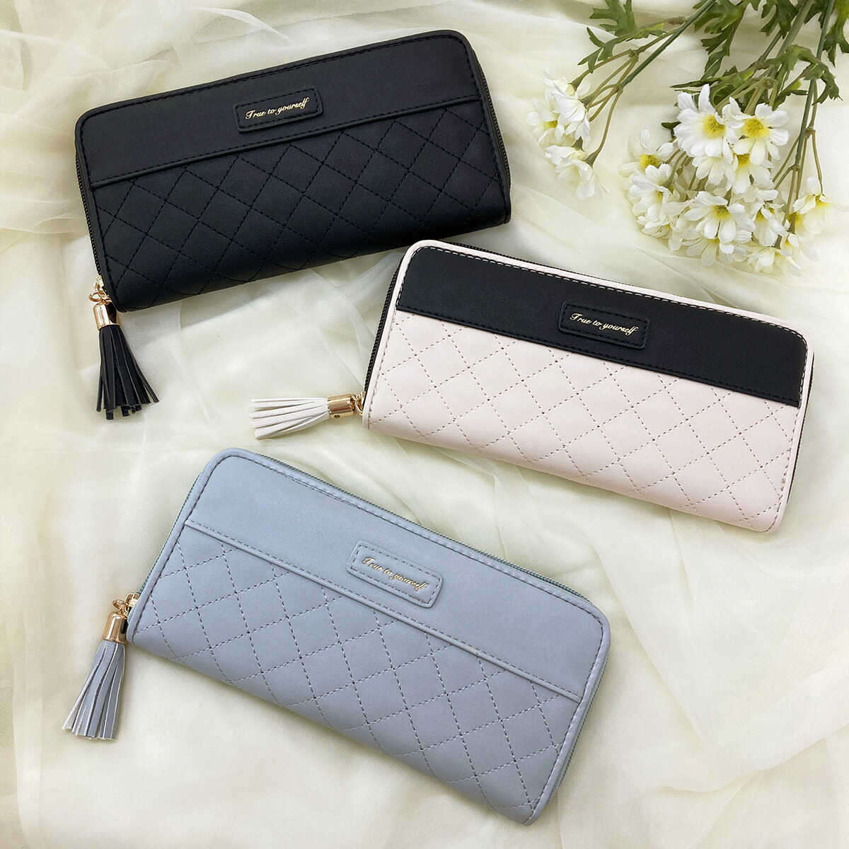 楽天市場】長財布 財布 キルティングステッチ キルティング ステッチ