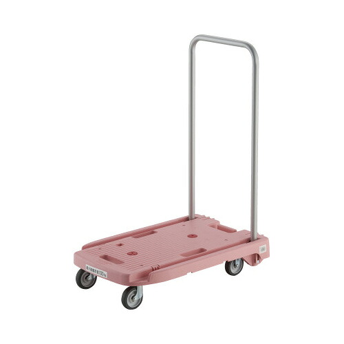 トラスコ中山 小型樹脂製運搬車こまわり君 省音タイプ ピンク 耐荷重100kg (トラスコ中山)
