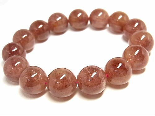 パワーストーン 天然石 ストロベリークォーツ 苺水晶 いちご水晶 ブレスレット 14～14.5mm 【Felistone】 StrawberryB23