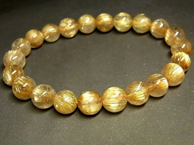 パワーストーン 天然石 最高級 キャッツアイ タイチンルチル ルチルクォーツ 水晶ブレスレット 9～10mm 【Felistone】 TRB1478