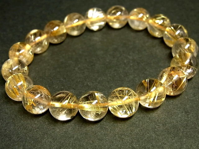 パワーストーン 天然石 極上 高透明 タイチンルチル ルチルクォーツ 水晶ブレスレット 10.5～11mm 【Felistone】 TRB1482