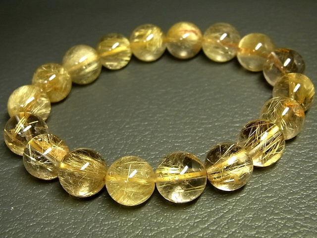 パワーストーン 天然石 高透明 タイチンルチル ルチルクォーツ 水晶ブレスレット 11～11.5mm 【Felistone】 TRB1483｜ルチルクォーツ専門店