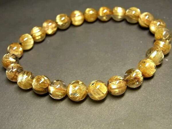 パワーストーン 天然石 最高級 キャッツアイタイチンルチル ルチルクォーツ 水晶ブレスレット 7.5~8mm 【Felistone】 TRB752|ルチルクォーツ専門店