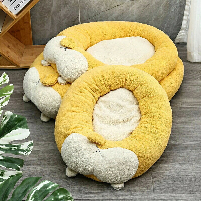 ペット ベッド コーギー お尻 デザイン 直径 約 50 cm 60 cm 70 cm 洗える クッション ソファ 犬 猫 用 小型 中型 大型 犬 対応