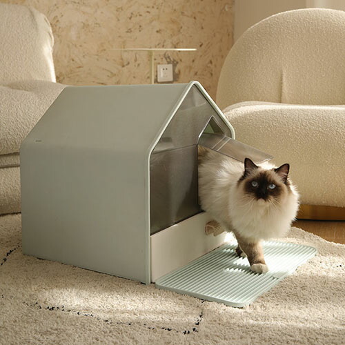 猫 トイレ キャットトイレ ハウスタイプ 飛び散り防止 フルカバー 大型猫対応 お掃除簡単 シンプル おしゃれ 猫用品｜フェルキー
