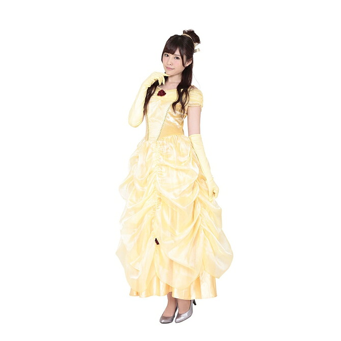 プライバシー梱包　夜会ドレス コスプレ イエロー 美少女と夜会 A0658YE ロング手袋セット ハロウィン仮装 大人コスチューム プリンセスドレス 送料無料｜オアシス商事