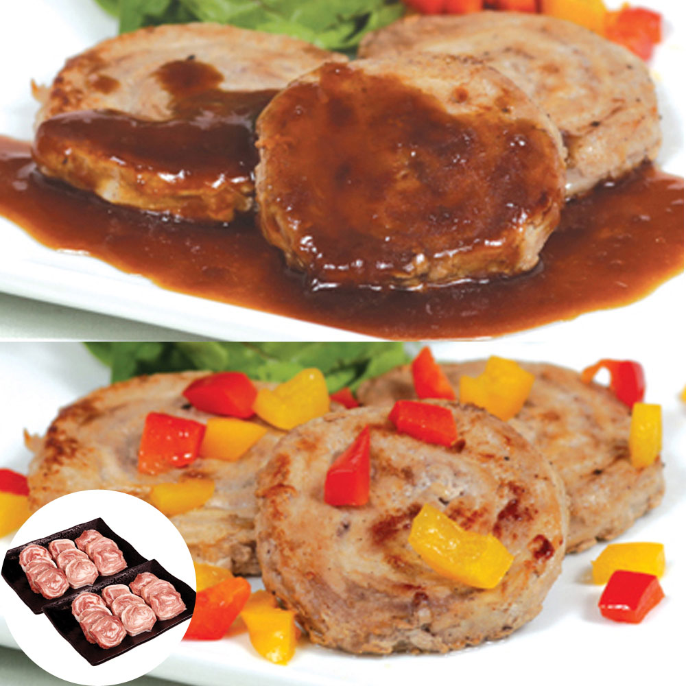 鹿児島産 脂の甘みが際立つ 鹿児島 黒豚ミニロールステーキ B|オアシス商事