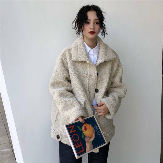 【取寄】ボアブルゾン ボアアウター レディース ボアコート 大きいサイズ アウター 冬 冬新作 冬物 冬服 韓国 オルチャン ボアジャケット