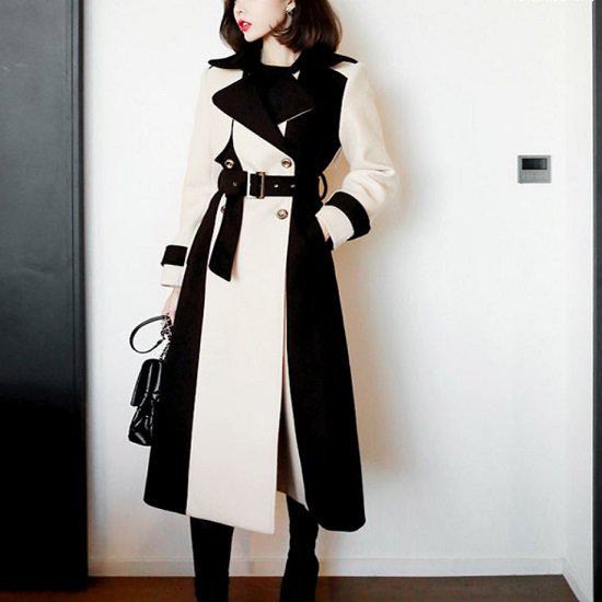 ◆秋冬 厚手 裏地 ウールコート ロング丈 セレブ 韓国トレンド DRESS+ トレンチコート レディース ロングコート 膝下丈 2way 春