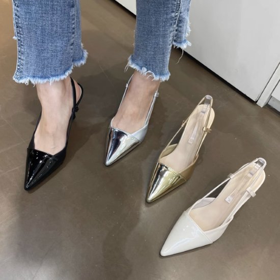 【取寄】パンプス レディース 靴 シューズ スリングバックパンプス バックス落とし穴 ポインテッドトゥ スティレットヒール 好いたらしいめ 雅びやか 心地よい お出かけ 格好のいい フォーマル 事務室 お上さん 靴-レディース靴