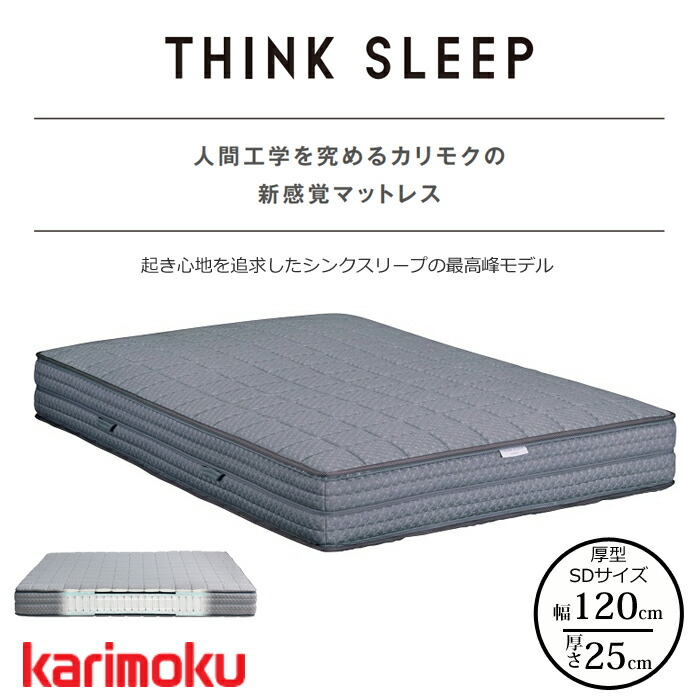 カリモク マットレス THINK SLEEP POINT NN81M4CO セミダブルサイズ karimoku/シンクスリープ/ポケットコイル/洗えるマット 寝返りしやすい/体圧分散/ストレスレス 新感覚マットレス 送料無料