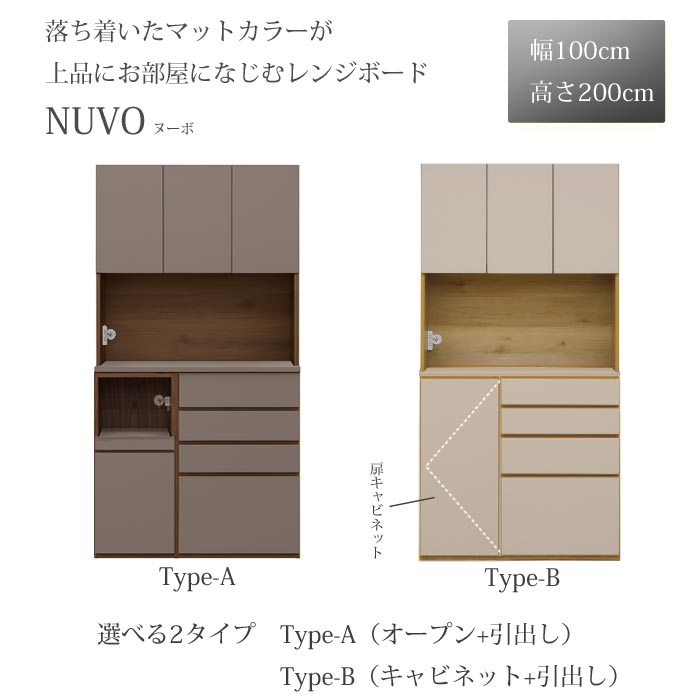 【一般受け模範例】勝手もとゲーム盤 100糎 NUVO（ヌーボ）食器棚 領域ゲーム盤 明けっ広げゲーム盤 トープ/ベージュ 抽き出し 明けっ広げ 差し込み付 分かりやすい図案化 SANKI 収納家具-インテリア・寝具・収納-キッチン収納