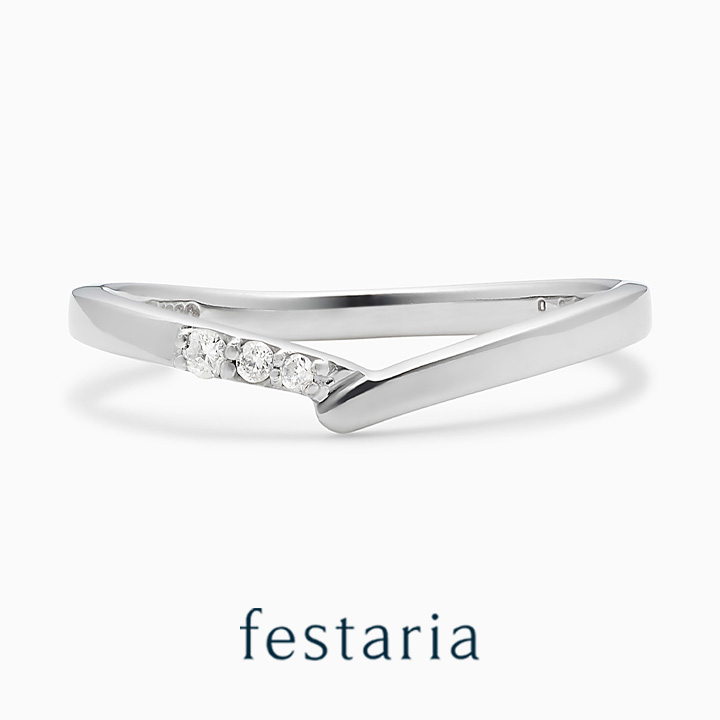 【 festaria VOYAGE 】 ペア リング 指輪 sv シルバー ダイヤモンド ダイヤ ギフト プレゼント ジュエリー レディース シンプル 大人 普段使い 誕生日 箱付き ブランド フェスタリア ボヤージュ