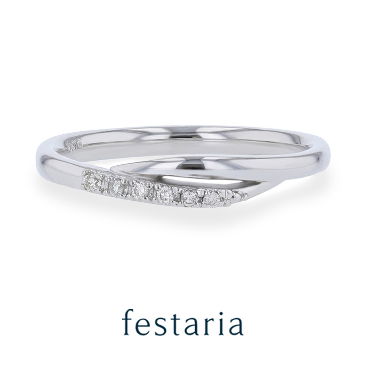 【 festaria VOYAGE 】 ペア リング 指輪 K10 WG ホワイトゴールド 10金 ダイヤモンド ダイヤ ギフト プレゼント ジュエリー レディース シンプル 大人 普段使い 誕生日 箱付き ブランド フェスタリア ボヤージュ