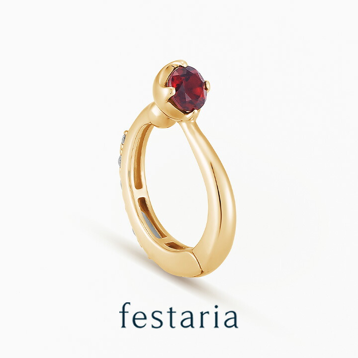 【最大15%OFFクーポン配布】【 festaria bijou SOPHIA 】 イヤーカフ イヤリング K10 YG ゴールド 10金 ガーネット ダイヤモンド ダイヤ 片方売り ジュエリー レディース シンプル 大人 普段使い 誕生日 箱付き ブランド フェスタリア｜ビジュソフィア