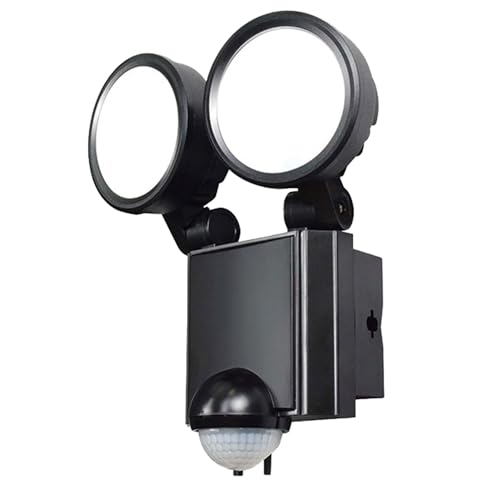 朝日電器 エルパ (ELPA) LEDセンサーライト 2灯 8W (白色 / 14.5×18×15cm) 屋外 コンセント (ESL-SS802