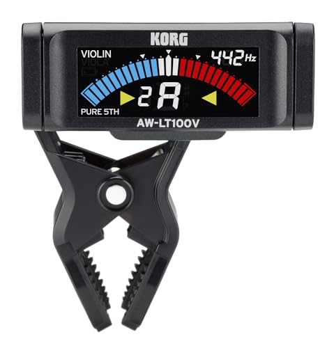 KORG(コルグ) 100時間連続駆動 ヴァイオリン/ヴィオラ用 クリップチューナー AW-LT100V ペグボックスに装着 純正5度対応 カラ