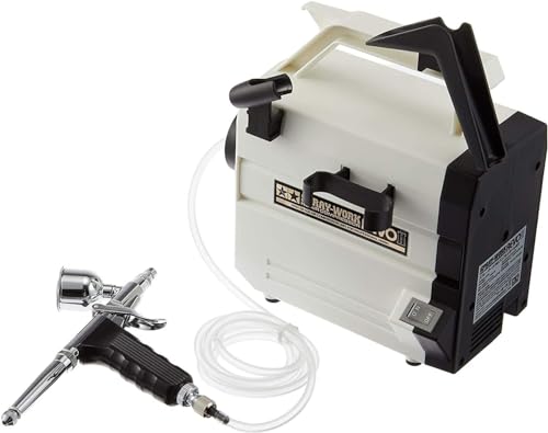 タミヤ エアーブラシシステムシリーズ No.44 吹き付ける細工物 コンプレッサー レボII HGトリガーエアーブラシ付 ペンキ塗り手道具 74544