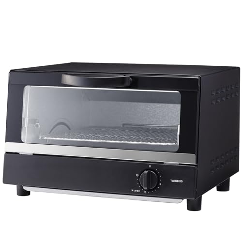 ツイン鳥類 オーヴントースター 4枚焼き 1200W 15分タイマー 広々庫内 天板付 黒いこと TS-4194B