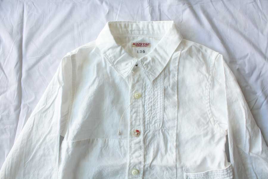 □kapital キャピタル KID'S ホワイトパッチワーク カトマンズシャツ