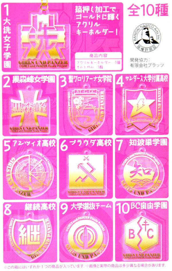 楽天市場 ガールズパンツァー 最終章 金線 アクリルキーホルダー 10個入 バージョン指定不可 駄菓子 ガルパン 食玩 子供会 景品 お祭り くじ引き 縁日 お菓子 21f09 フェスティバルプラザ