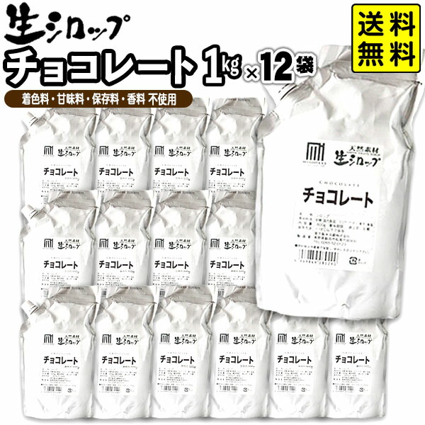 【かき氷シロップ 天然】チョコレート 1kg×12袋入 果実感たっぷり ほんものの味 生シロップ { 子供会 お祭り くじ引き 縁日 }{ チョコ イベント かき氷 カキ氷 かきごおり シロップ 氷屋 削氷 業務用 氷みつ }154[25G05] 送料無料(※沖縄・離島発送不可)