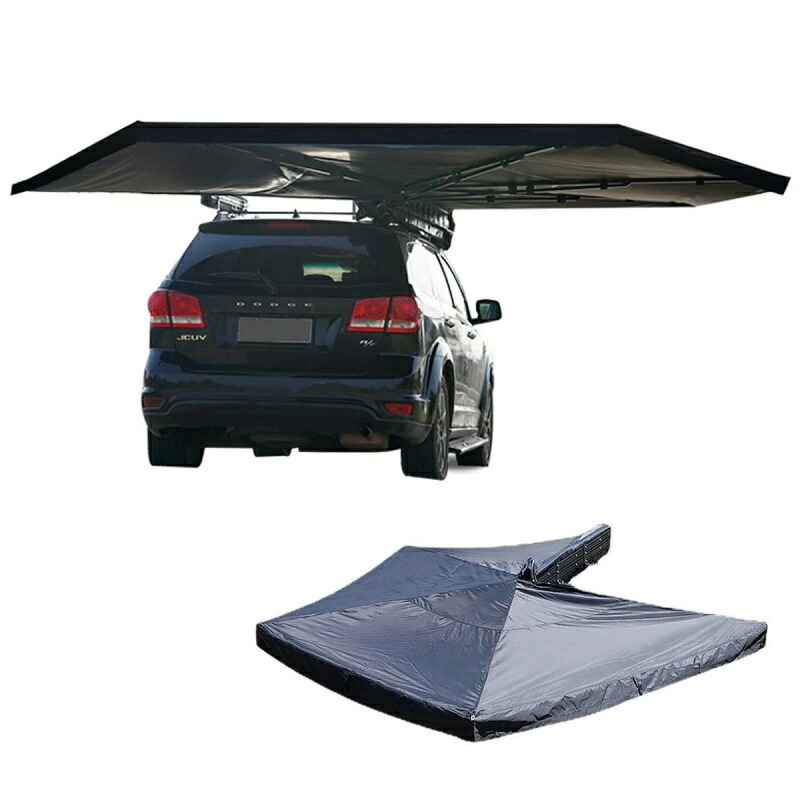 カーサイドタープ 車用 カーサイドオーニング サンシェード 自家用車取り付け可能 270&deg;展開カーサイドタープ 軽自動車タープ 車サイドオーニング UV50+耐候性 高さ調節可能 アルミニウム カーサイドター 2.5M｜FFCHEER店
