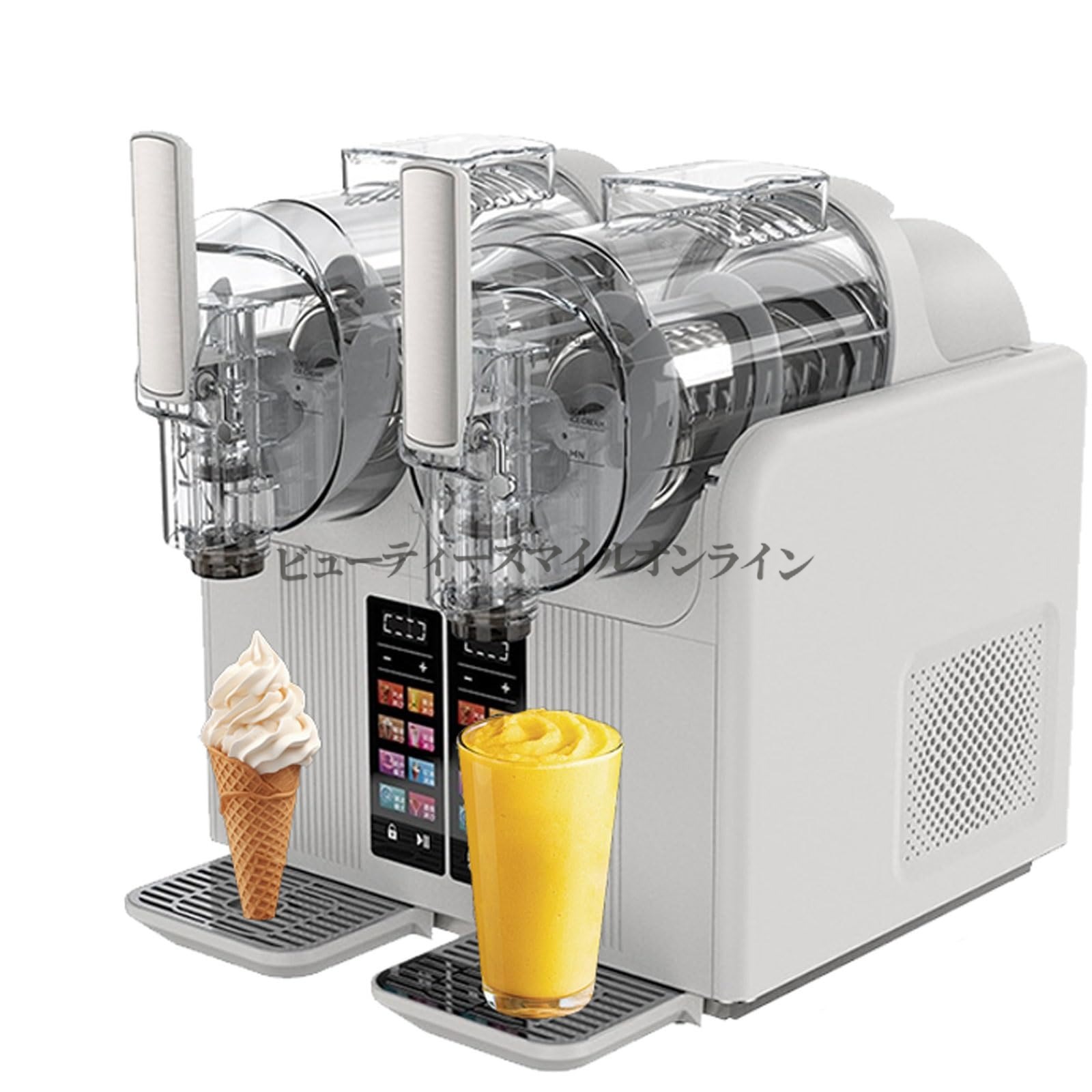 スラッシーマシン アイスクリームメーカー 430W 2L&times;2 双頭 タッチスクリーン操作 自動洗浄機能搭載 7種類プリセットモード 硬度調整可能 スムージー ミルクシェイク カクテル フローズンジュース対応 家庭用110V 省スペース設計 高耐｜FFCHEER店