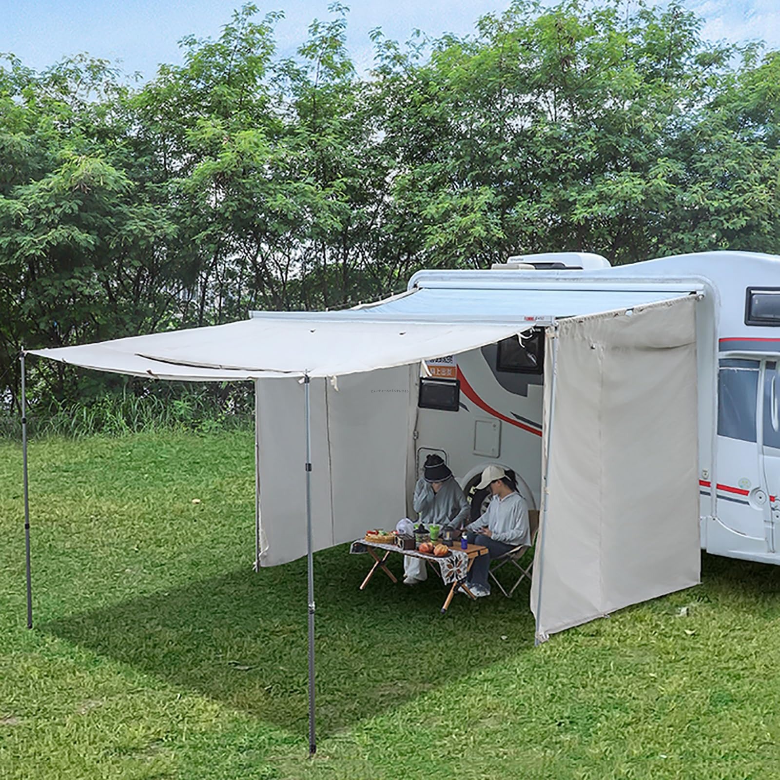 車用オーニングテント285x230x220cmオックスフォード素材防水防風スクリーンポーチ付簡単セットアップキャンプ用拡張ルーム更衣室兼用省スペース設計｜FFCHEER店