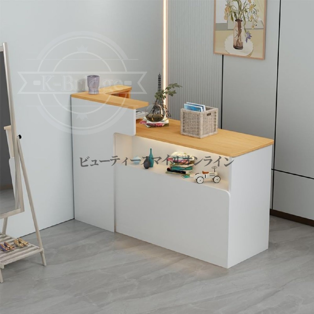 受付カウンター 木製カウンターテーブル 幅120cm 鍵付き 新型レジキャビネット ファッション小売店 美容室 マッサージ店 省スペース設計 店舗フロントデスク プロ仕様 高級感溢れるモダンなレジカウンター 長さ100cm 幅50cm 高さ100cm 高|FFCHEER店