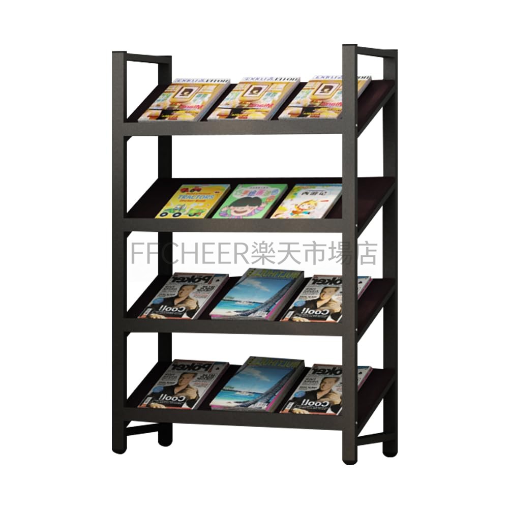 【ポイント3倍!7月限定!店舗の人気商品!】マガジンラック 雑誌ラック マガジンスタンド スチール パンフレットスタンド カタログスタンド 絵本棚 展示会 大容量 待合室 図書館 新聞ラック 120&times;30&times;120cm ホワイト+木目模様｜FFCHEER店